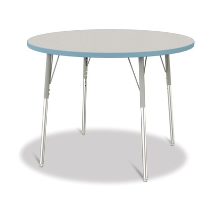 Jonti-Craft Berries Round Activity Table, 42 in. Diameter, A-height, Freckled Gray/Coastal Blue/Gray 6468JCA131